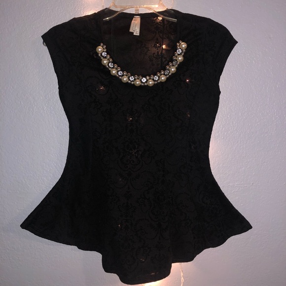 black cocktail blouse